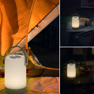 LED Leuchte Touchfunktion H19cm weiß/grau oder weiß/schwarz Outdoor IP44 H19cm Henkellampe akkubetrieben Gartenlampe