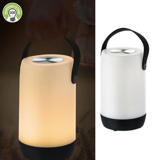 LED Leuchte Touchfunktion H19cm weiß/grau oder weiß/schwarz Outdoor IP44 H19cm Henkellampe akkubetrieben Gartenlampe