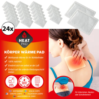 24/72x Wärmepad Set 13x10 cm Wärmepflaster Rückenwärmer Tiefewärme Körperwärmer selbstklebend 8 Stunden Wärme Heizkissen