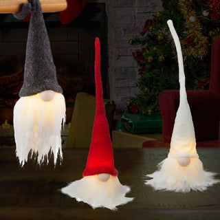 LED Wichtel 3er Set zum Aufhängen H26cm Wichtelmännchen Weihnachtswichtel Zwerg Adventsdeko Weihnachtsdeko