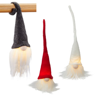 LED Wichtel 3er Set zum Aufhängen H26cm Wichtelmännchen Weihnachtswichtel Zwerg Adventsdeko Weihnachtsdeko