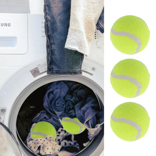 Trocknerbälle 3er Set Ø6cm Bälle Tennisbälle Trockner trocknen Kautschuk gelb Trockenzeit-Erparnis Energiesparen