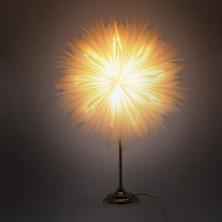 Tischleuchte Papierstern auf Fuß H60cm weiß Ein-und Ausschalter Eurostecker Dekolampe Leuchte