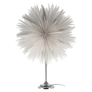 Tischleuchte Papierstern auf Fuß H60cm weiß Ein-und Ausschalter Eurostecker Dekolampe Leuchte
