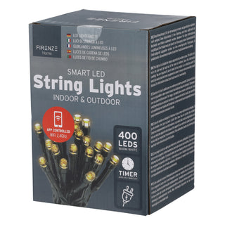 Lichterkette Outdoor 400 LEDs App steuerbar ca. 40m warmweiß Weihnachtsbeleuchtung Außenlichterkette Kette grün