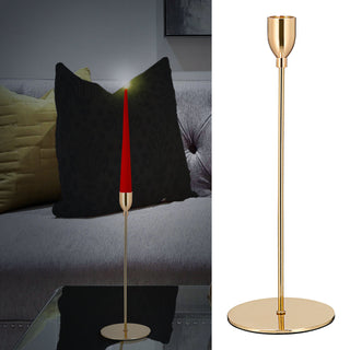 Kerzenständer Shiny Gold 28/33cm Eisen Kratzschutz Stabkerzenhalter Halter Metallständer Kerzenleuchter