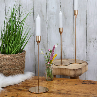 Kerzenständer Shiny Gold 28/33cm Eisen Kratzschutz Stabkerzenhalter Halter Metallständer Kerzenleuchter