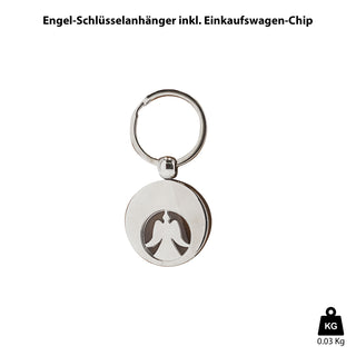 Schlüsselanhänger Schutzengel Einkaufswagenchip Metall Ø3,5cm herausnehmbar Engel Anhänger Einkaufs-Chip