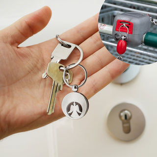 Schlüsselanhänger Schutzengel Einkaufswagenchip Metall Ø3,5cm herausnehmbar Engel Anhänger Einkaufs-Chip