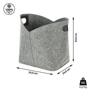 Aufbewahrungskorb Filz Zeitungskorb 24x34x24cm hell-/dunkelgrau Ordnungsbox Korb Filzkorb Aufbewahrung