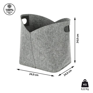 Aufbewahrungskorb Filz Zeitungskorb 24x34x24cm hell-/dunkelgrau Ordnungsbox Korb Filzkorb Aufbewahrung