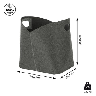 Aufbewahrungskorb Filz Zeitungskorb 24x34x24cm hell-/dunkelgrau Ordnungsbox Korb Filzkorb Aufbewahrung