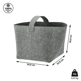 Filzkorb mit Henkel 36x36x34cm hell-/dunkelgrau Ordnungsbox Korb Filzkorb Aufbewahrung Henkelkorb