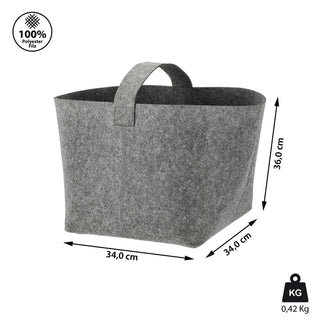 Filzkorb mit Henkel 36x36x34cm hell-/dunkelgrau Ordnungsbox Korb Filzkorb Aufbewahrung Henkelkorb