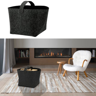 Filzkorb mit Henkel 36x36x34cm hell-/dunkelgrau Ordnungsbox Korb Filzkorb Aufbewahrung Henkelkorb