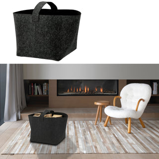 Filzkorb mit Henkel 36x36x34cm hell-/dunkelgrau Ordnungsbox Korb Filzkorb Aufbewahrung Henkelkorb