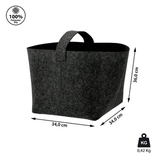 Filzkorb mit Henkel 36x36x34cm hell-/dunkelgrau Ordnungsbox Korb Filzkorb Aufbewahrung Henkelkorb