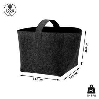 Filzkorb mit Henkel 36x36x34cm hell-/dunkelgrau Ordnungsbox Korb Filzkorb Aufbewahrung Henkelkorb