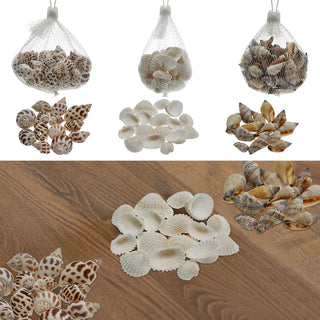 Muscheln gemischt Netz 3er Set ca. 300 gr. Muschelmix Naturprodukt maritim Dekomuscheln Schnecken