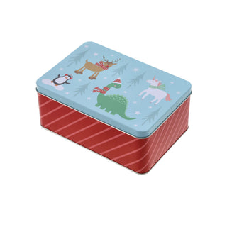 Gebäckdose 3er Set "Dinos" Kindermotive 3 Größen Metall Weihnachtskekse Weihnachtsgebäck Keksdose Dose Weihnachtsdose