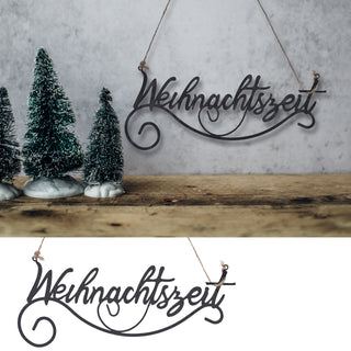 Türhänger Schriftzug ´Weihnachtszeit´ 26x11,5cm Eisen Juteseil Hänger Dekohänger Weichnachtdeko Adventsdeko