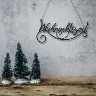 Türhänger Schriftzug ´Weihnachtszeit´ 26x11,5cm Eisen Juteseil Hänger Dekohänger Weichnachtdeko Adventsdeko