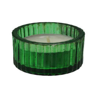 4x Teelichthalter Glas Farbwahl Ø5x3cm Teelichtglas Kerzenglas Windlicht Glasgefäß Tischdekoration Kerze Adventsdeko Teelichthalterung