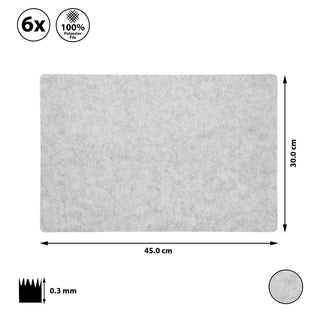 6x Tischset Filz "De Luxe" 45x30cm Tischdekoration Platzdecken Filzuntersetzer Platzset runde Ecken