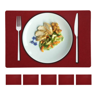 6x Tischset Filz "De Luxe" 45x30cm Tischdekoration Platzdecken Filzuntersetzer Platzset runde Ecken