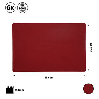 6x Tischset Filz "De Luxe" 45x30cm Tischdekoration Platzdecken Filzuntersetzer Platzset runde Ecken