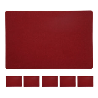 6x Tischset Filz "De Luxe" 45x30cm Tischdekoration Platzdecken Filzuntersetzer Platzset runde Ecken