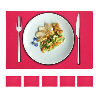 6x Tischset Filz "De Luxe" 45x30cm Tischdekoration Platzdecken Filzuntersetzer Platzset runde Ecken