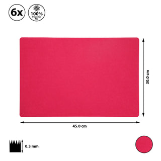 6x Tischset Filz "De Luxe" 45x30cm Tischdekoration Platzdecken Filzuntersetzer Platzset runde Ecken