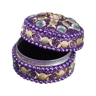 24x Schmuckdose Orient Ø:3,5/4,5cm Schmuckkästchen Dose Box Glitzer Schatulle bunt