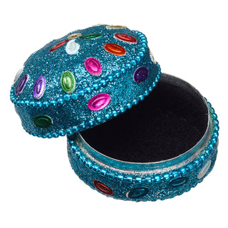 24x Schmuckdose Orient Ø:3,5/4,5cm Schmuckkästchen Dose Box Glitzer Schatulle bunt