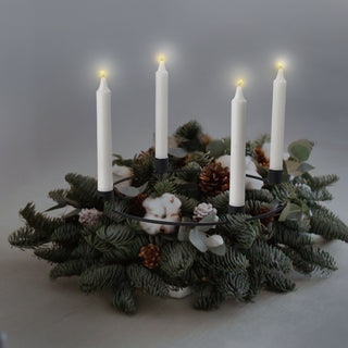 Stabkerzenhalter Adventskranz gold/schwarz Metall rund 32x8cm Kerzenhalter Weihnachtskranz Kranz Kerzen Advent
