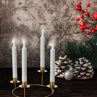Stabkerzenhalter Adventskranz gold/schwarz Metall rund 32x8cm Kerzenhalter Weihnachtskranz Kranz Kerzen Advent