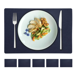 6x Tischset Filz "De Luxe" 45x30cm Tischdekoration Platzdecken Filzuntersetzer Platzset runde Ecken