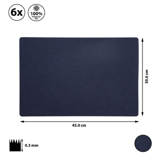 6x Tischset Filz "De Luxe" 45x30cm Tischdekoration Platzdecken Filzuntersetzer Platzset runde Ecken