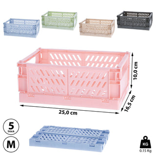 5x Klappboxen Gr: S/M/L Boxen Kiste Trageboxen Klappkiste beige grau blau rosa grün