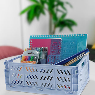 5x Klappboxen Gr: S/M/L Boxen Kiste Trageboxen Klappkiste beige grau blau rosa grün
