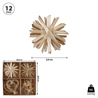 12/18/32/74 Strohsterne Set 4/5/6/9 Motive Strohschmuck Stern Herz Engel Zapfen Kugel Christbaumschmuck Weihnachtsdekoration Stroh Baumschmuck