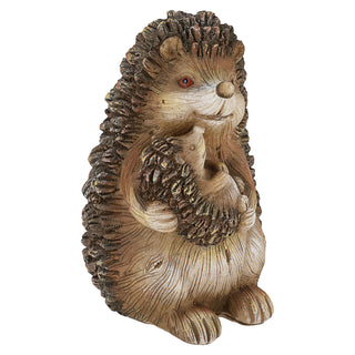 Igel Mama mit Kind 11,5x17,5cm Polyresin Dekofigur Gartendekoration Mutterigel Babyigel Waldtier Stacheltier