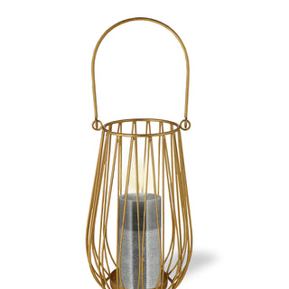 Laterne Metall gold H23cm Gartenlaterne Streben Metall Teelichthalter Leuchte Windlicht Lampe