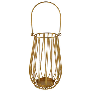 Laterne Metall gold H23cm Gartenlaterne Streben Metall Teelichthalter Leuchte Windlicht Lampe