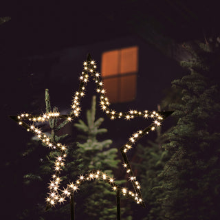 LED Stern Outdoor mit Steckfüssen 180 LEDs 60cm warmweiß Weihnachtsstern Leuchtstern Gartendekoration Stern