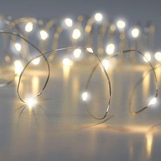 Lichterkette Outdoor 1020cm 100 LEDs warmweiß Silberdraht Timerfunktion batteriebetrieben Weihnachtsbeleuchtung Leuchtdraht