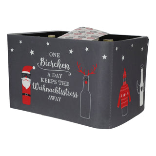 Adventskalender DIY Bastelset für Bierkasten Banderole Filz Klettverschluss Zahlensticker für Kronkorken Weihnachtsmotive