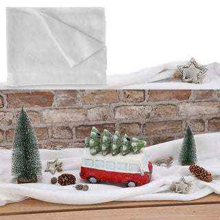 Schneeteppich 120x80cm 115g weiß Polyester Teppich Winterdekoration Schnee Kunstschnee Schneematte
