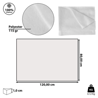 Schneeteppich 120x80cm 115g weiß Polyester Teppich Winterdekoration Schnee Kunstschnee Schneematte